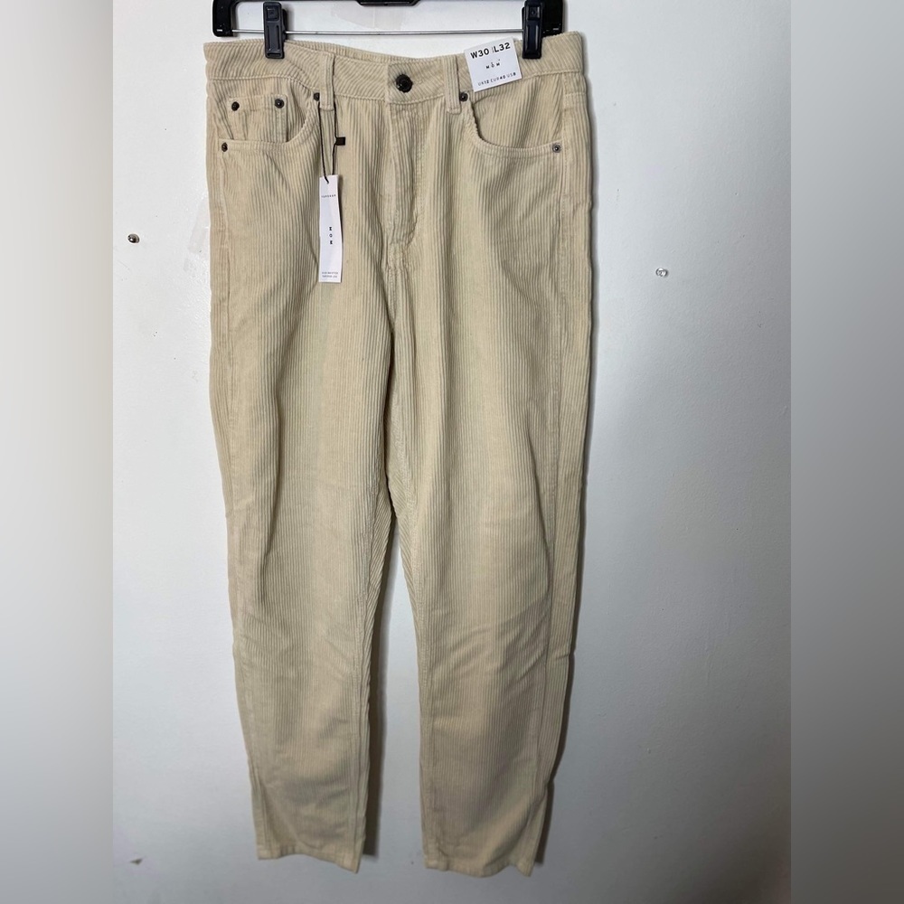 Fifth Avenue top shop corduroy high waisted tapered leg mom pants, size 30